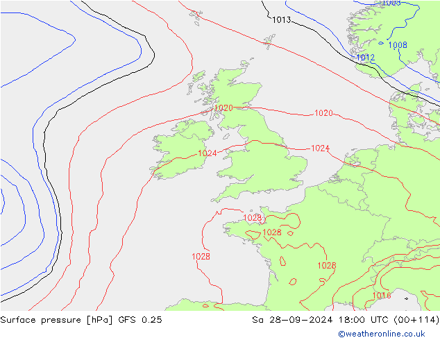 GFS 0.25: Sa 28.09.2024 18 UTC