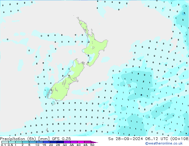 Z500/Rain (+SLP)/Z850 GFS 0.25 Sa 28.09.2024 12 UTC