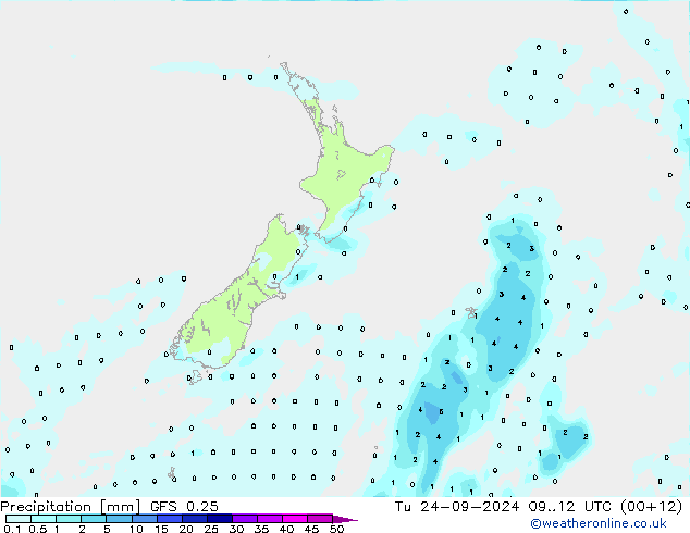 Precipitazione GFS 0.25 mar 24.09.2024 12 UTC