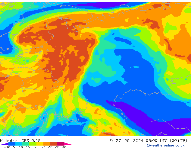 K-Index GFS 0.25 пт 27.09.2024 06 UTC