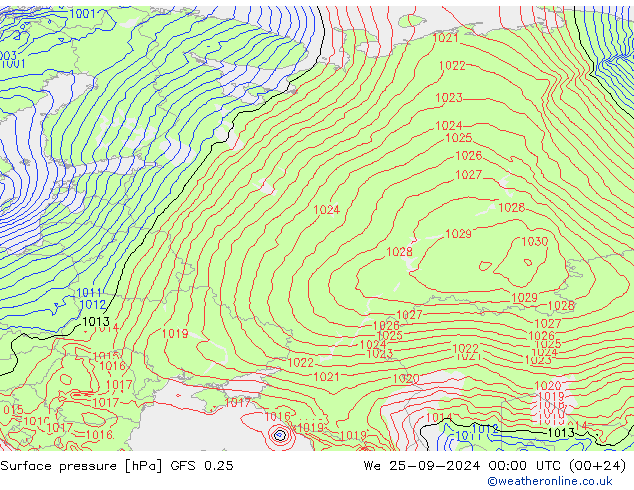 GFS 0.25: We 25.09.2024 00 UTC