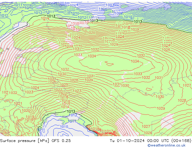 GFS 0.25: Tu 01.10.2024 00 UTC