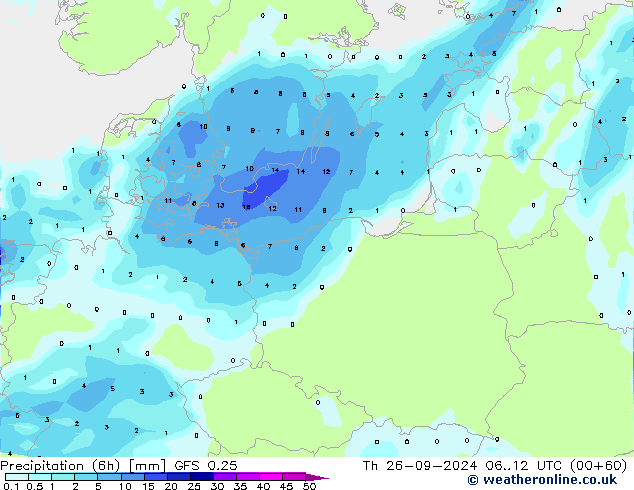 Z500/Rain (+SLP)/Z850 GFS 0.25 чт 26.09.2024 12 UTC