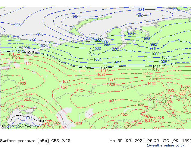 GFS 0.25: ma 30.09.2024 06 UTC