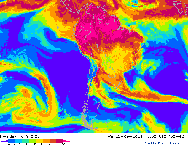 K-Index GFS 0.25 St 25.09.2024 18 UTC