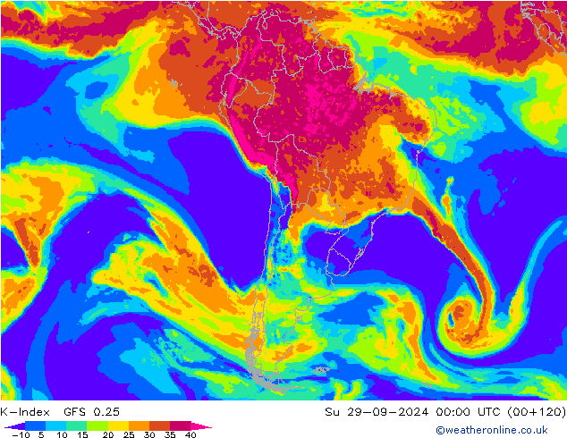 K-Index GFS 0.25 Su 29.09.2024 00 UTC