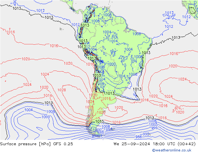 GFS 0.25: wo 25.09.2024 18 UTC