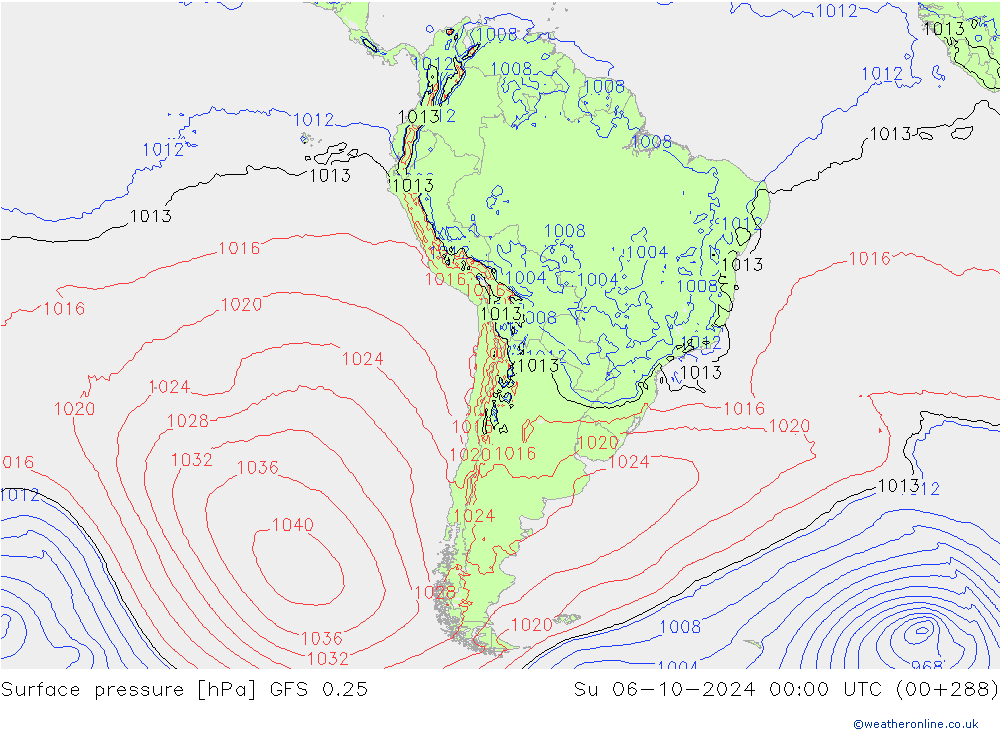 GFS 0.25: zo 06.10.2024 00 UTC