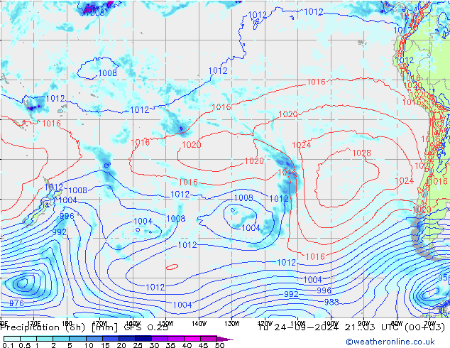 Z500/Regen(+SLP)/Z850 GFS 0.25 di 24.09.2024 03 UTC