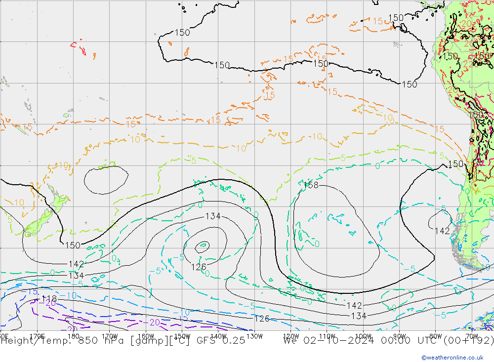 Z500/Rain (+SLP)/Z850 GFS 0.25  02.10.2024 00 UTC