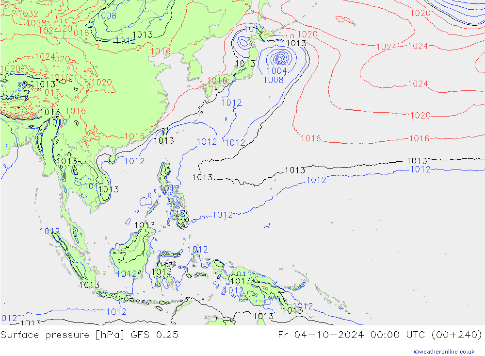 GFS 0.25: Pá 04.10.2024 00 UTC