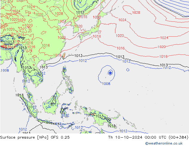 GFS 0.25: do 10.10.2024 00 UTC