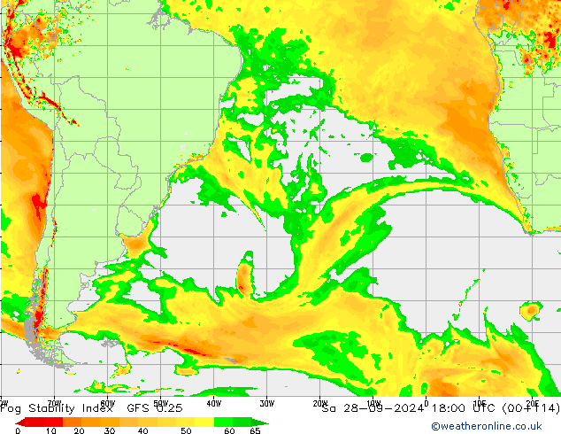 Fog Stability Index GFS 0.25 sam 28.09.2024 18 UTC