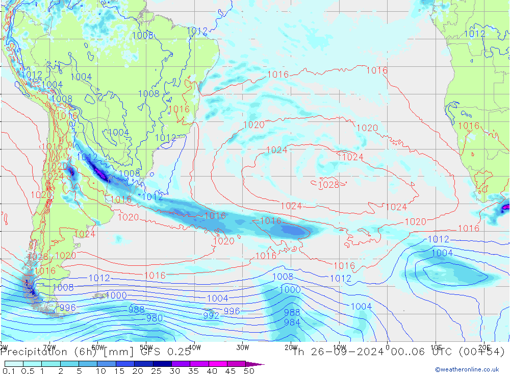 Z500/Rain (+SLP)/Z850 GFS 0.25 gio 26.09.2024 06 UTC