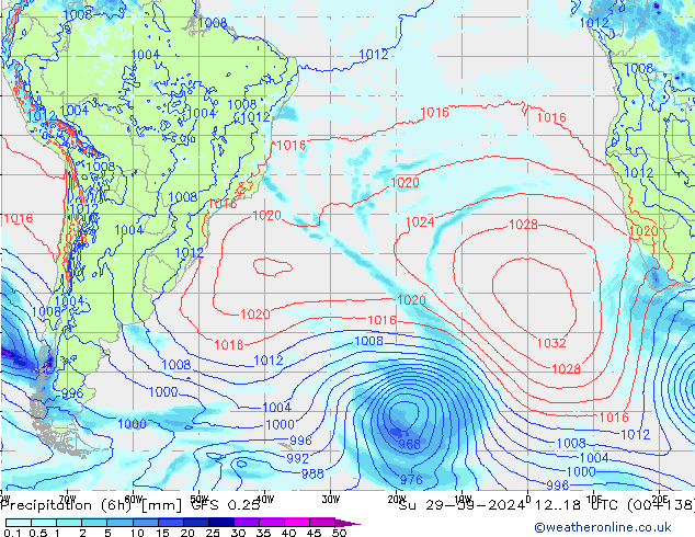 Z500/Rain (+SLP)/Z850 GFS 0.25 Su 29.09.2024 18 UTC