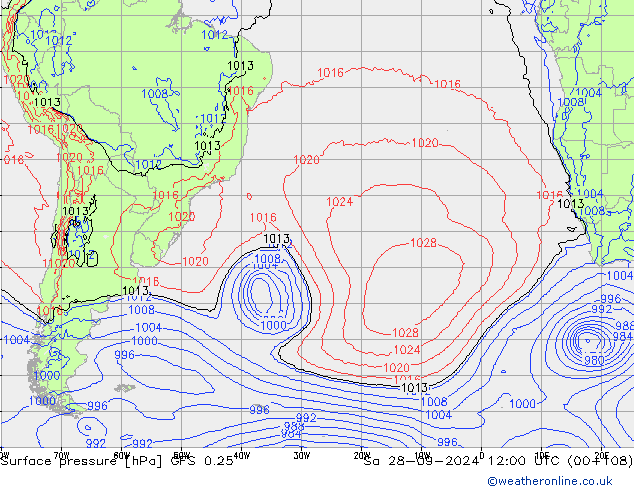 GFS 0.25: Sa 28.09.2024 12 UTC