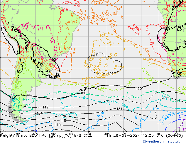 Z500/Rain (+SLP)/Z850 GFS 0.25 чт 26.09.2024 12 UTC