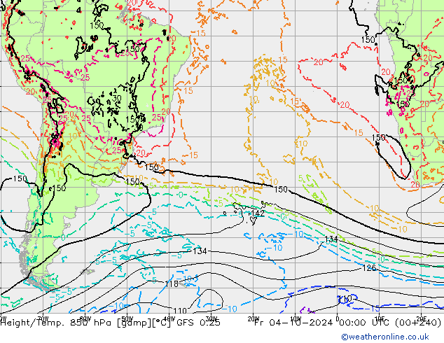 Z500/Rain (+SLP)/Z850 GFS 0.25 пт 04.10.2024 00 UTC