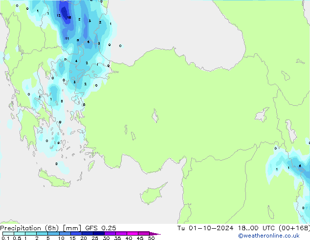 Z500/Rain (+SLP)/Z850 GFS 0.25 вт 01.10.2024 00 UTC