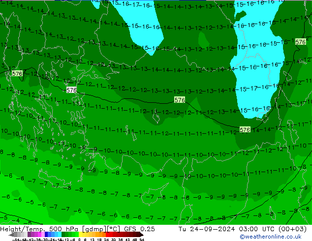 Z500/Rain (+SLP)/Z850 GFS 0.25 Út 24.09.2024 03 UTC