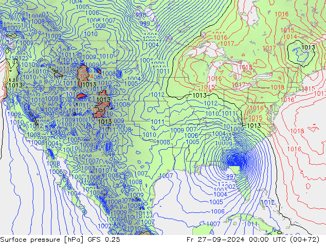 GFS 0.25: Pá 27.09.2024 00 UTC