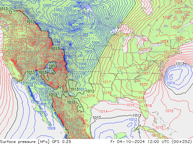 GFS 0.25: Pá 04.10.2024 12 UTC