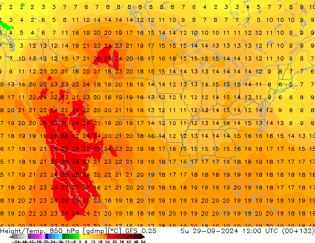 GFS 0.25: dom 29.09.2024 12 UTC