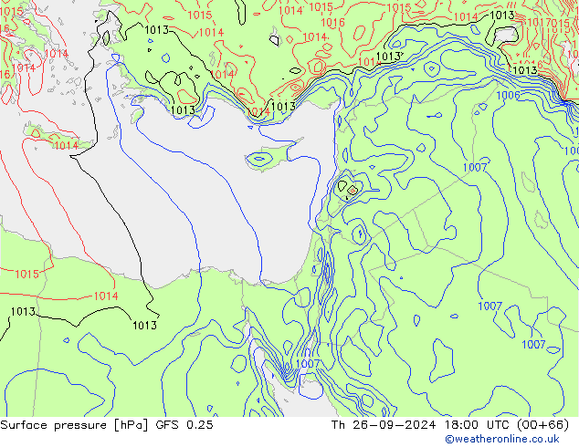 GFS 0.25: Čt 26.09.2024 18 UTC