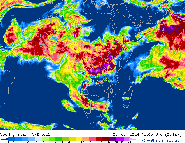 Soaring Index GFS 0.25 чт 26.09.2024 12 UTC