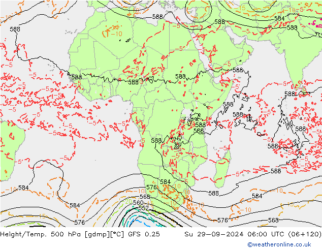 Z500/Regen(+SLP)/Z850 GFS 0.25 zo 29.09.2024 06 UTC