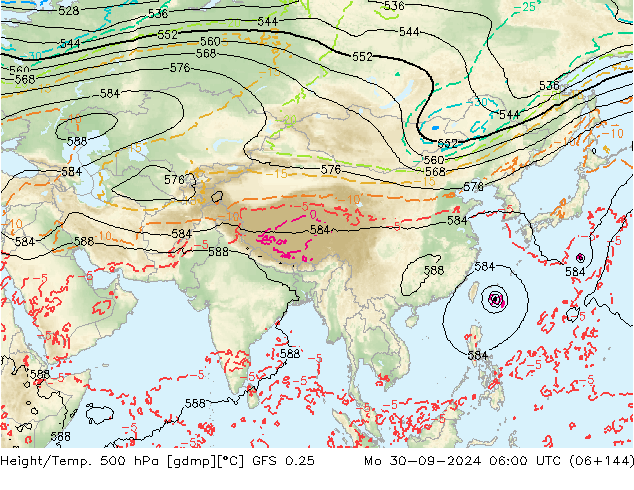 Z500/Regen(+SLP)/Z850 GFS 0.25 ma 30.09.2024 06 UTC