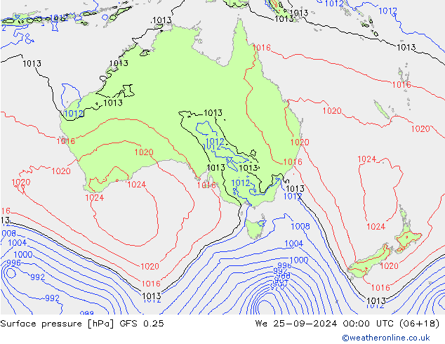 GFS 0.25: St 25.09.2024 00 UTC