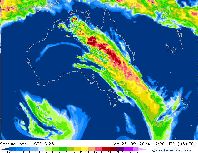 Soaring Index GFS 0.25 We 25.09.2024 12 UTC