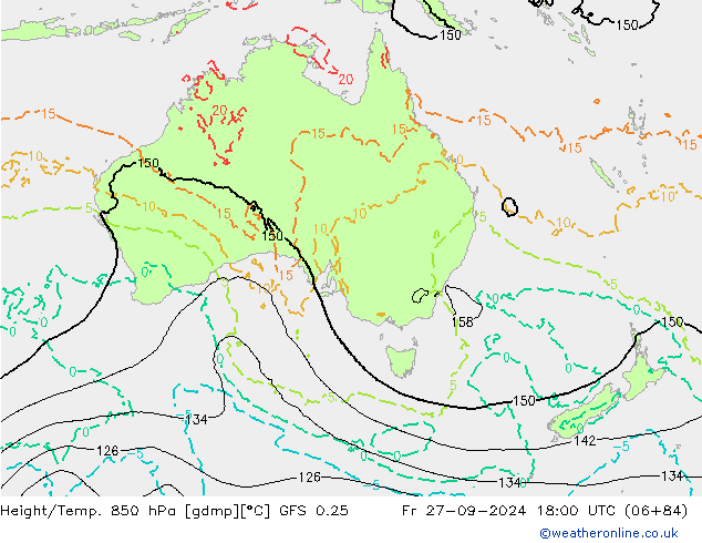 Z500/Rain (+SLP)/Z850 GFS 0.25 ven 27.09.2024 18 UTC