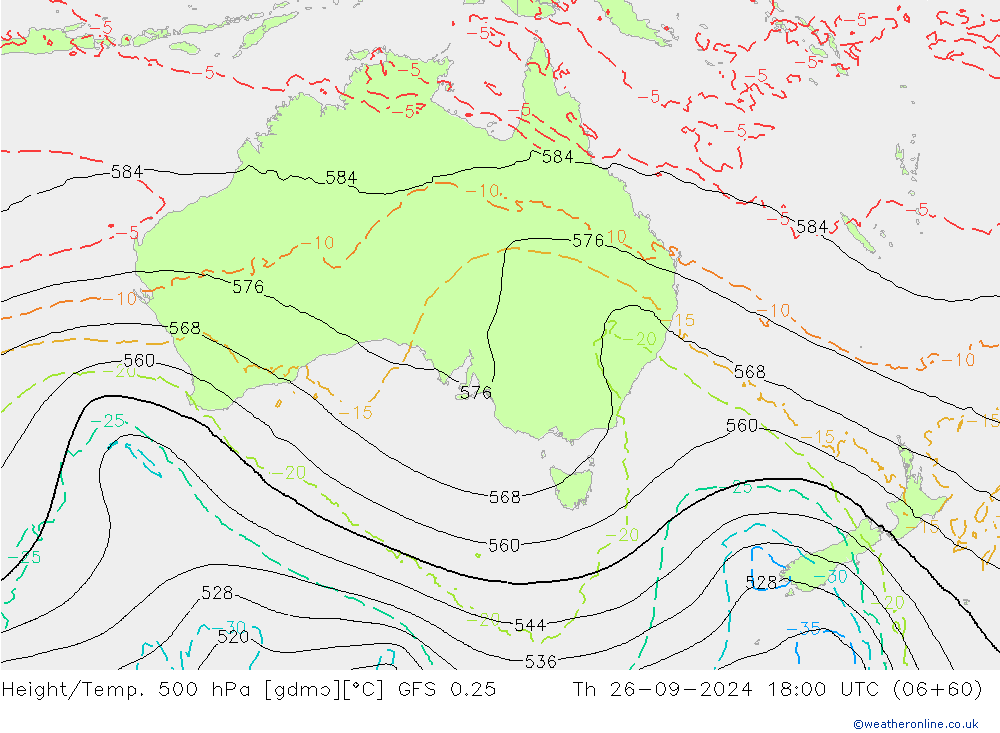 Z500/Rain (+SLP)/Z850 GFS 0.25 Qui 26.09.2024 18 UTC