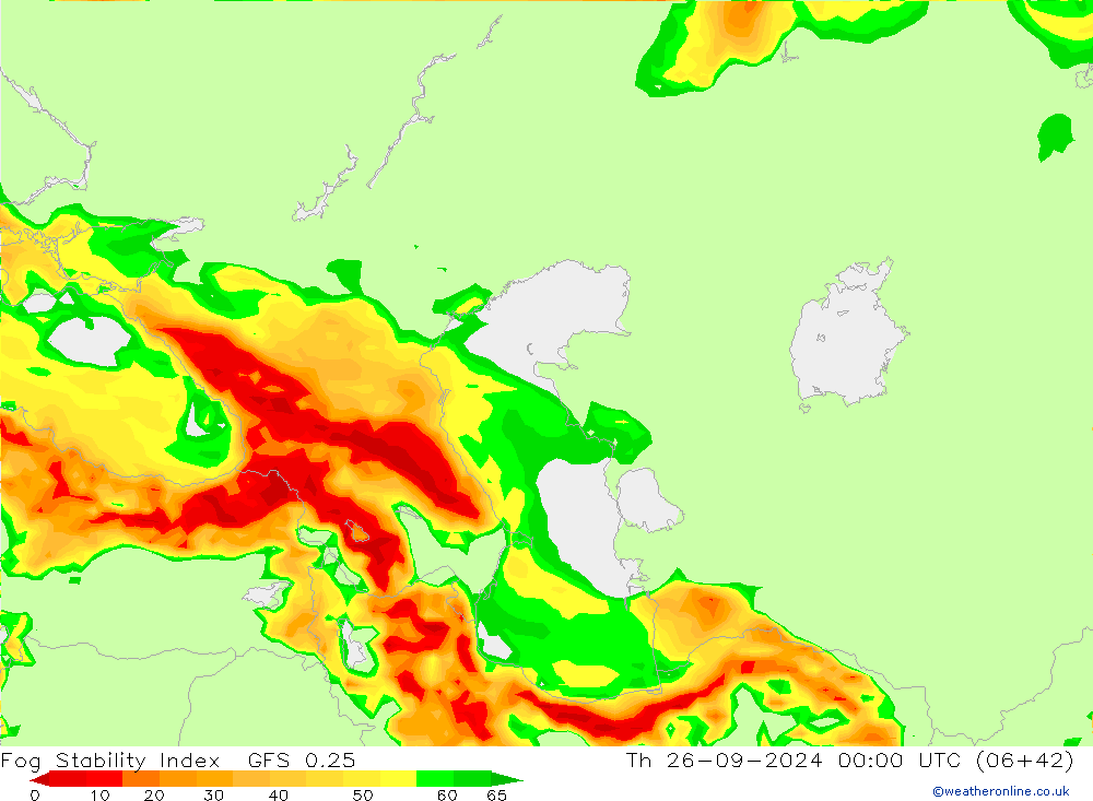 Fog Stability Index GFS 0.25 gio 26.09.2024 00 UTC