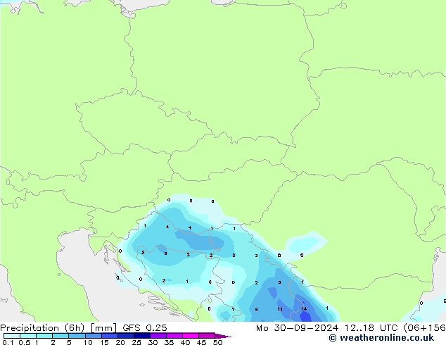 Z500/Rain (+SLP)/Z850 GFS 0.25 Po 30.09.2024 18 UTC