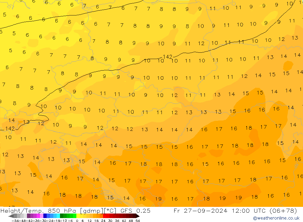 Z500/Rain (+SLP)/Z850 GFS 0.25 пт 27.09.2024 12 UTC