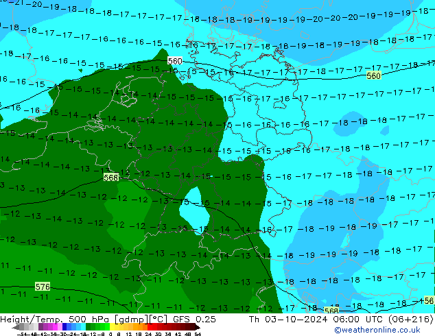 Z500/Regen(+SLP)/Z850 GFS 0.25 do 03.10.2024 06 UTC