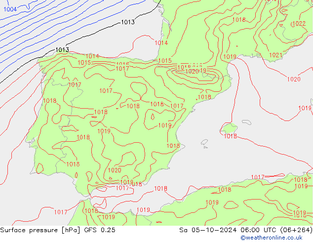 GFS 0.25: Cts 05.10.2024 06 UTC