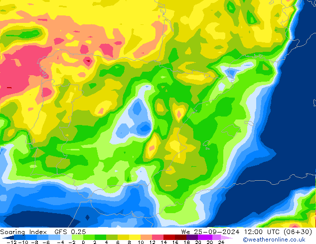 Soaring Index GFS 0.25 We 25.09.2024 12 UTC