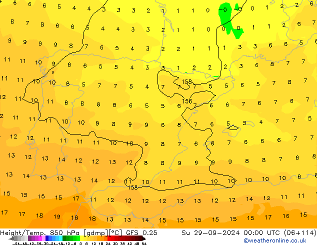 Z500/Rain (+SLP)/Z850 GFS 0.25 Ne 29.09.2024 00 UTC