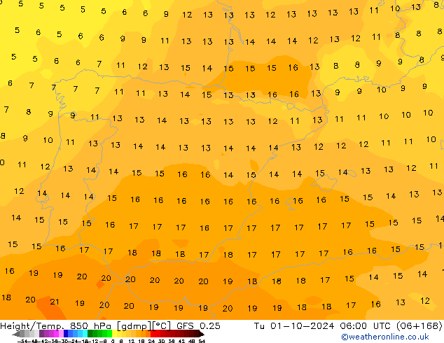 Z500/Rain (+SLP)/Z850 GFS 0.25 mar 01.10.2024 06 UTC