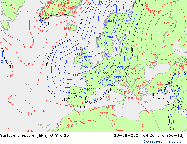 GFS 0.25: чт 26.09.2024 06 UTC