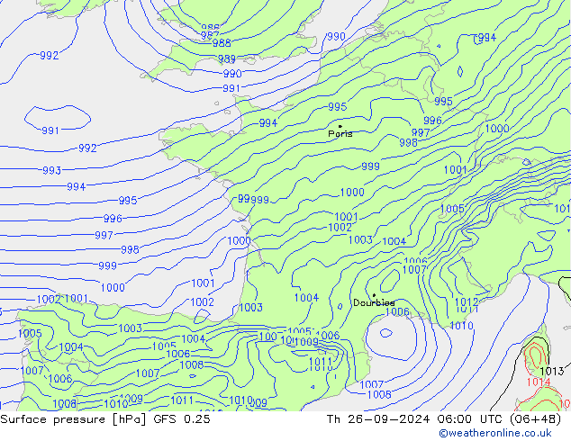 GFS 0.25: Do 26.09.2024 06 UTC