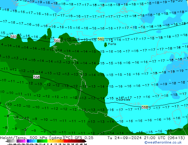 Z500/Rain (+SLP)/Z850 GFS 0.25 mar 24.09.2024 21 UTC