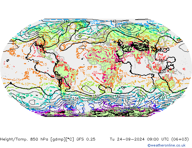 Z500/Regen(+SLP)/Z850 GFS 0.25 di 24.09.2024 09 UTC