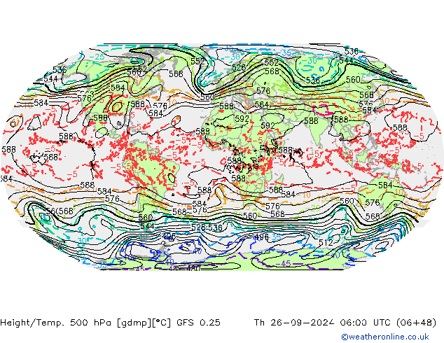 Z500/Regen(+SLP)/Z850 GFS 0.25 do 26.09.2024 06 UTC