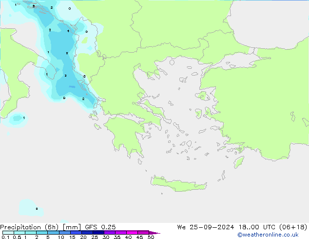 Z500/Rain (+SLP)/Z850 GFS 0.25 Qua 25.09.2024 00 UTC