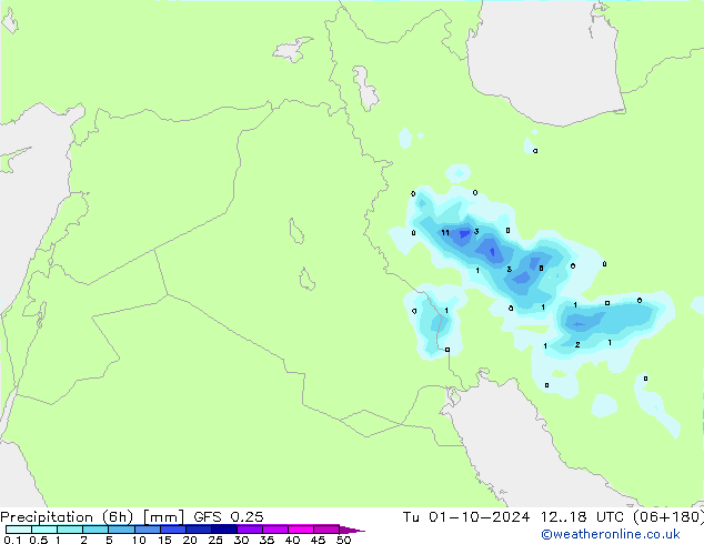 Z500/Regen(+SLP)/Z850 GFS 0.25 di 01.10.2024 18 UTC